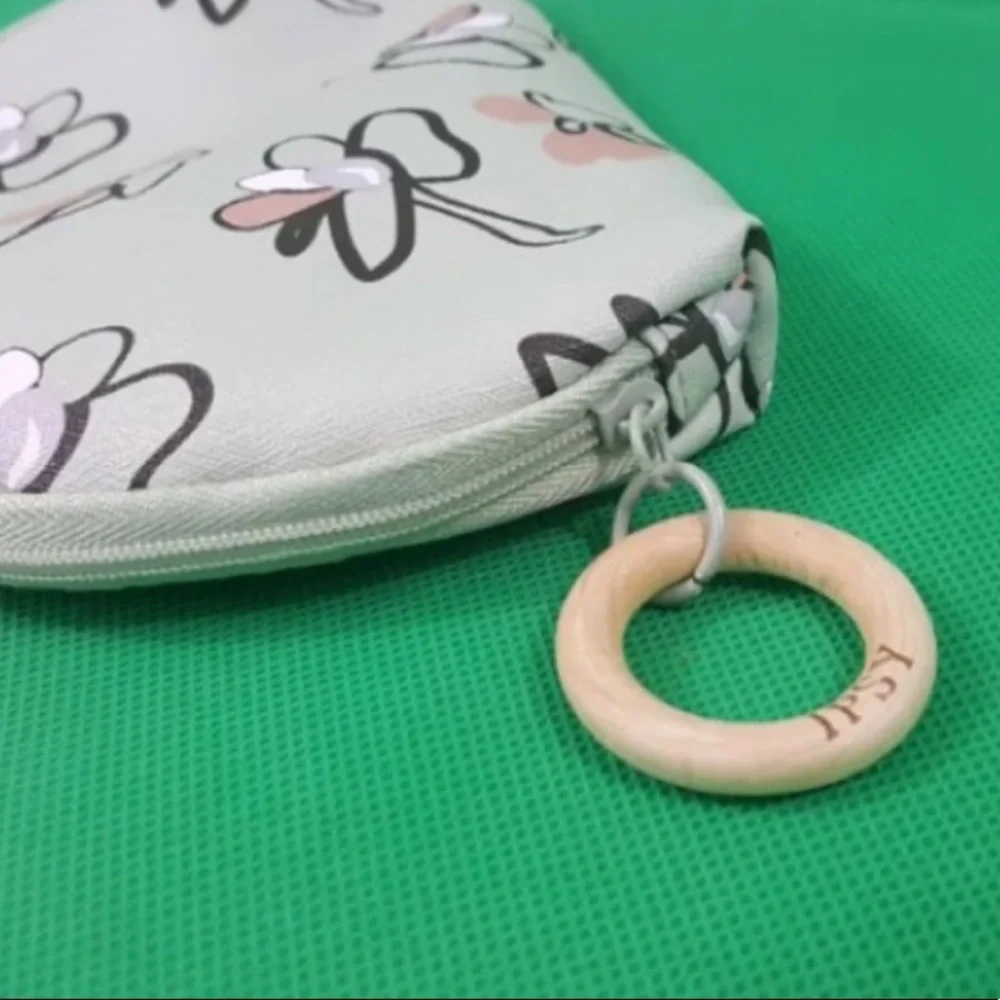 Ipsy Floral Mint Green Cosmetic Glam Bag